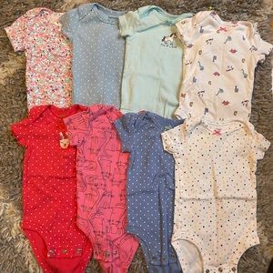 Carters, short sleeve onesie lot, 6 month